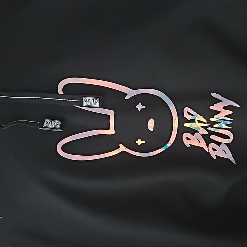 Black Bad Bunny Hoodie Pro Club Brand XL